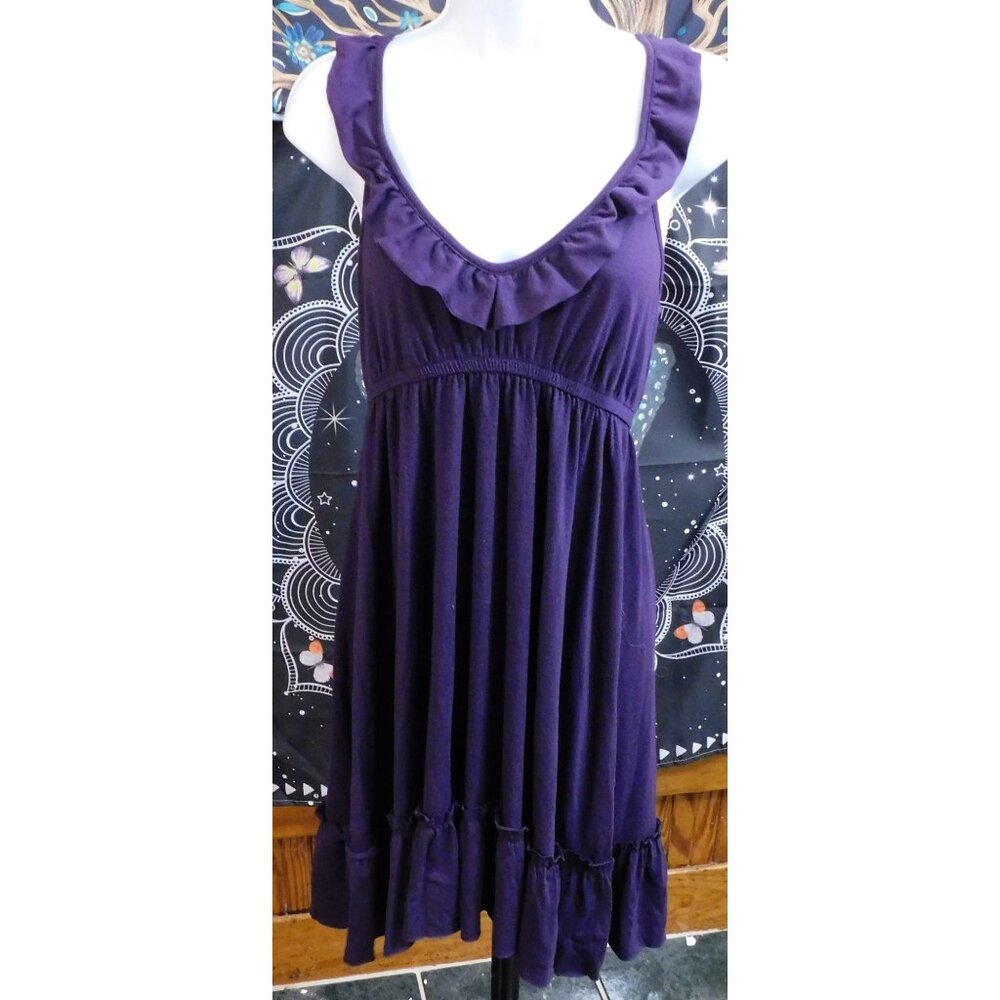 Cover Me Purple Ruffled Sleeveless Mini Dress